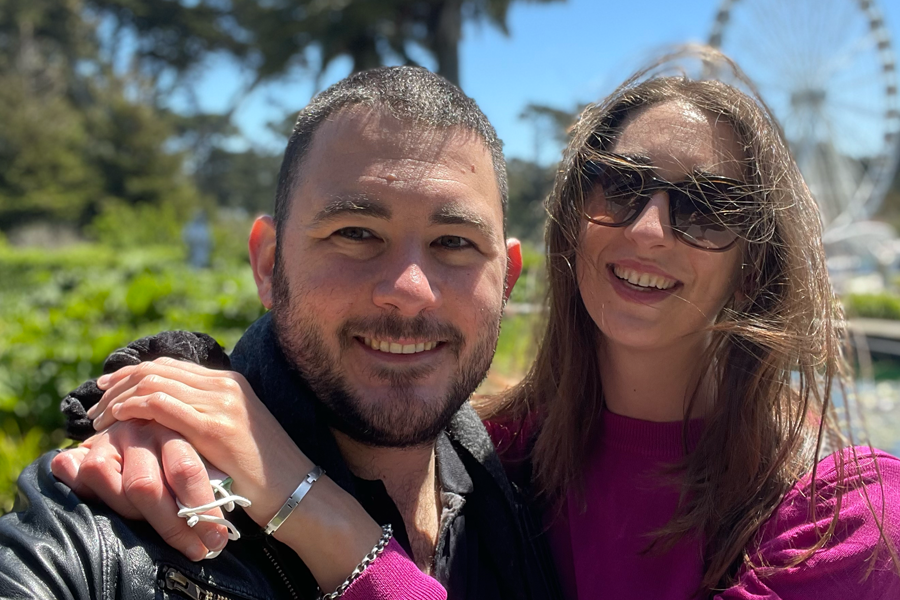 Momento espontáneo de Iván y Laura